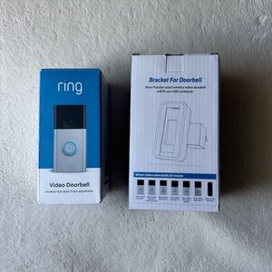 Ring Doorbell Camera & Removable Mounting Bracket (NWT)